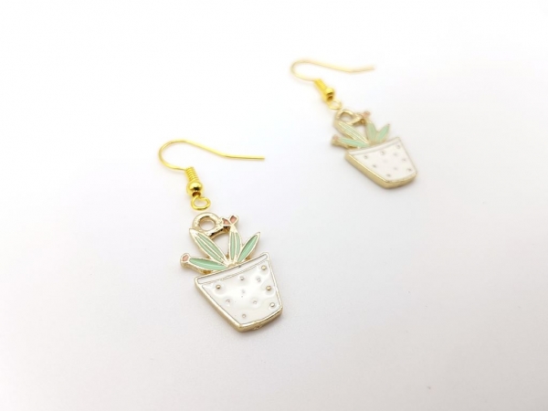 Kakteen im Topf Ohrringe